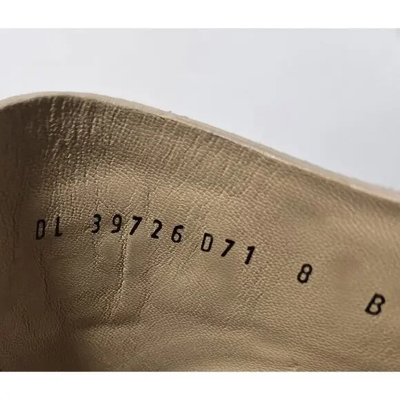 Salvatore Ferragamo Slides Sandals Women 8 B T-Strap Shoes Putty Leather - Picture 8 of 10